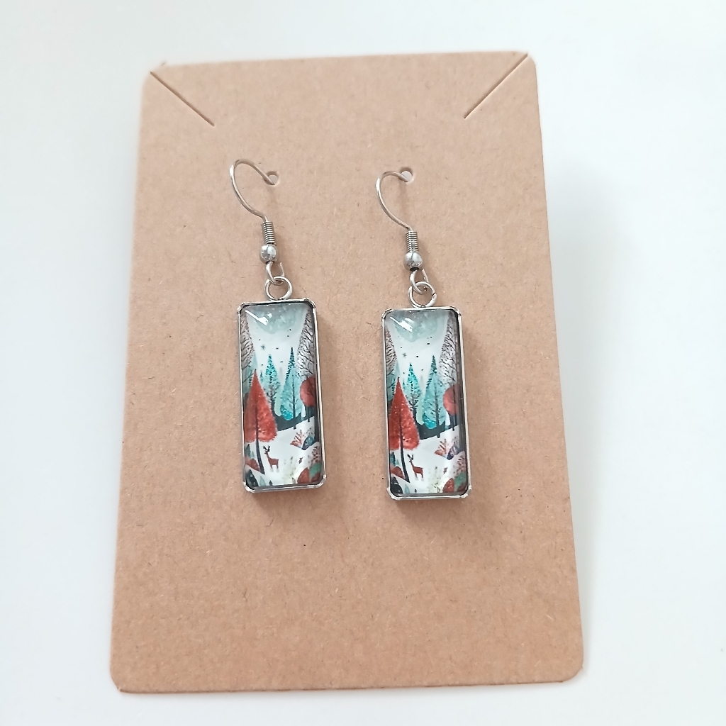 Fashion Jewelry Silver Scenic Earrings